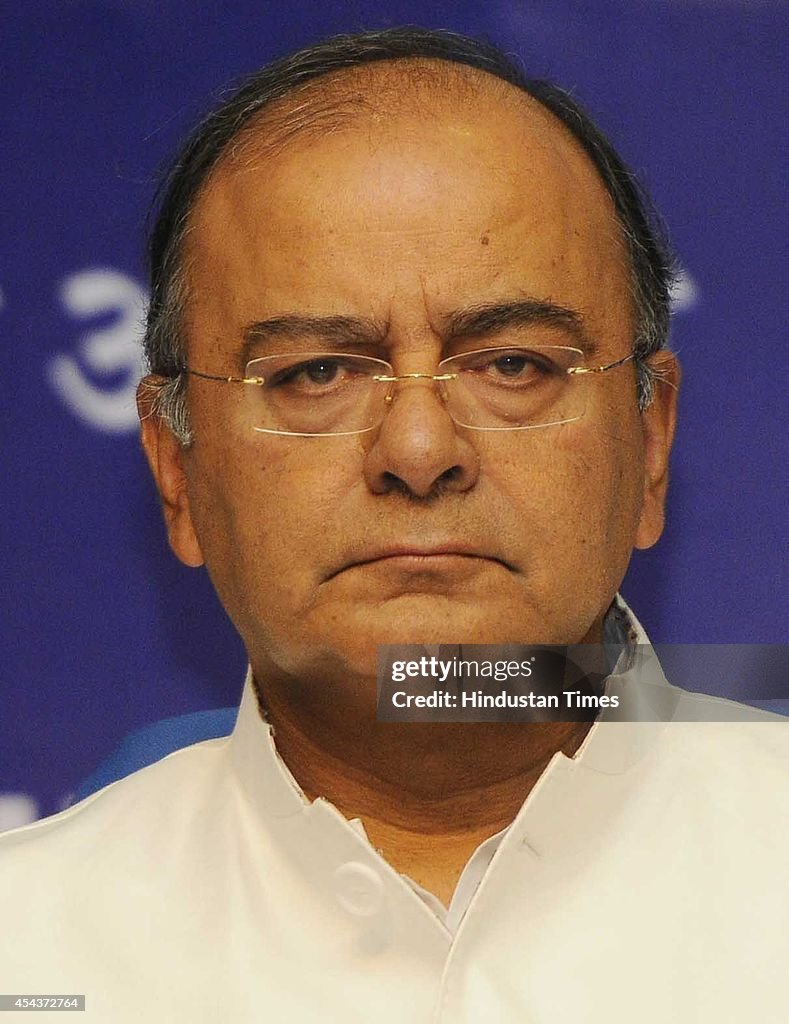 Union Finance Minister Arun Jaitley During A Press Conference On Economy Growth