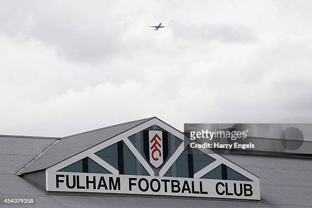 General view of Craven Cottage during the Sky Bet Championship match between Fulham and Cardiff City at Craven Cottage on August 30, 2014 in London,...
