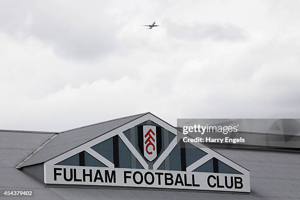 General view of Craven Cottage during the Sky Bet Championship match between Fulham and Cardiff City at Craven Cottage on August 30, 2014 in London,...