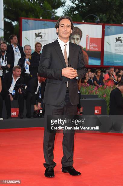 President of the Jury Alexandre Desplat attends the '3 Coeurs' premiere during the 71st Venice Film Festival on August 30, 2014 in Venice, Italy.