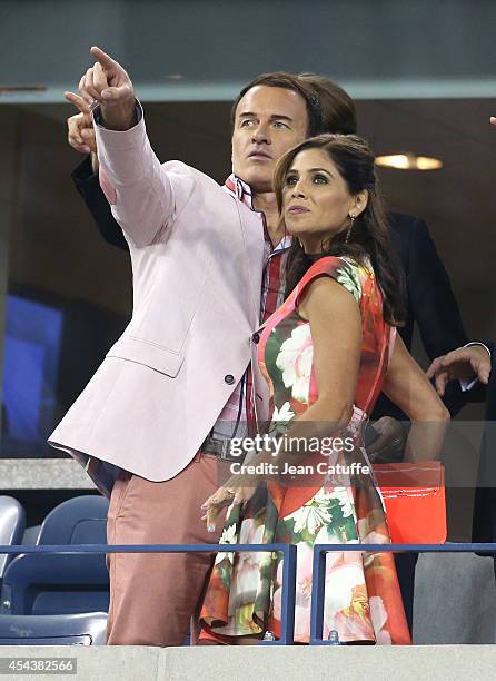 Julian McMahon and Kelly Paniagua attend Day 5 of the 2014 US Open at USTA Billie Jean King National Tennis Center on August 29, 2014 in the Flushing...