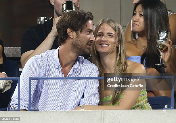 Julie Henderson and her boyfriend attend Day 3 of the 2014 US Open at USTA Billie Jean King National Tennis Center on August 27, 2014 in the Flushing...