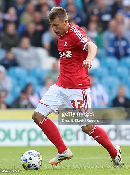 Robert Tesche of Nottingham Forest runs with the ball during the Sky Bet Championship match between Sheffield Wednesday and Nottingham Forest at...