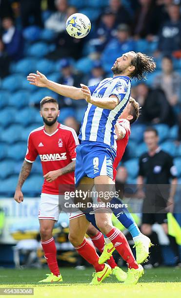 Atdhe Nuhiu of Sheffield Wednesday controls the ball during the Sky Bet Championship match between Sheffield Wednesday and Nottingham Forest at...