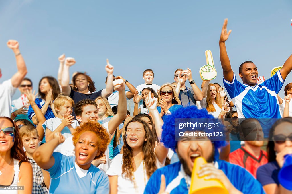 Sports: Fans cheer for their team during local sporting event.