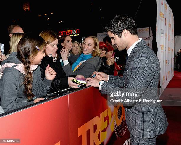 Actor Darren Criss attends "TrevorLIVE LA" honoring Jane Lynch and Toyota for the Trevor Project at Hollywood Palladium on December 8, 2013 in...