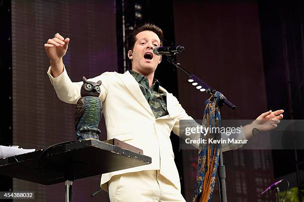 Singer Mayer Hawthorne performs onstage at the 2014 Budweiser Made In America Festival at Benjamin Franklin Parkway on August 30, 2014 in...