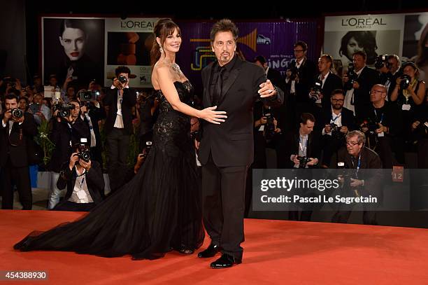 Al Pacino and Lucila Sola attend 'The Humbling' premiere during the 71st Venice Film Festival on August 30, 2014 in Venice, Italy.