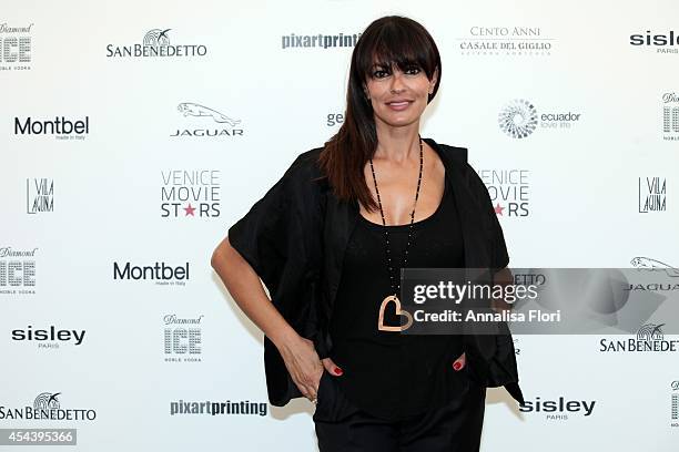 Maria Grazia Cucinotta attends Movie Stars Lounge on August 30, 2014 in Venice, Italy.