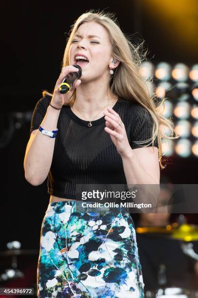 Becky Hill performs onstage during day 1 of Fusion Festival 2014 on August 30, 2014 in Birmingham, England.