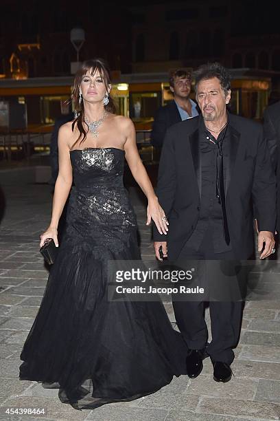 Lucila Sola and Al Pacino attends "The Humbling" premiere after party during the 71st Annual Venice Film Festival on August 30, 2014 in Venice, Italy.