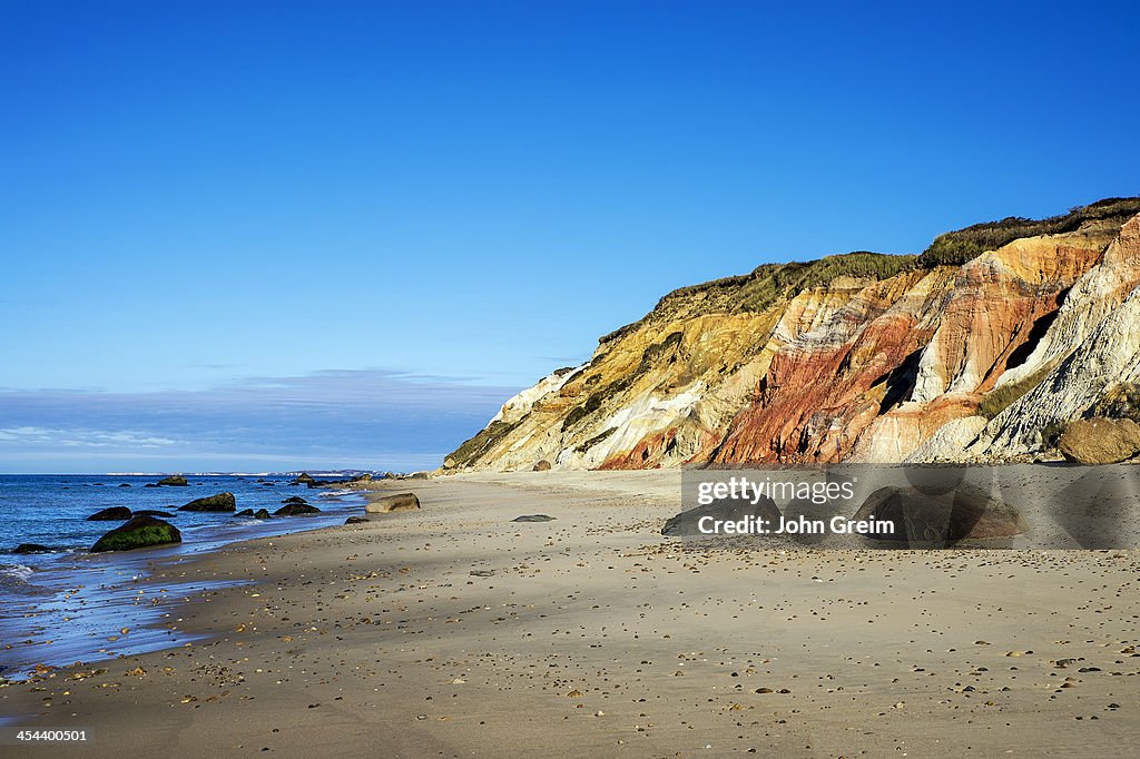 Moshup beach and clay cliffs, Aquinnah, Martha's Vineyard...
