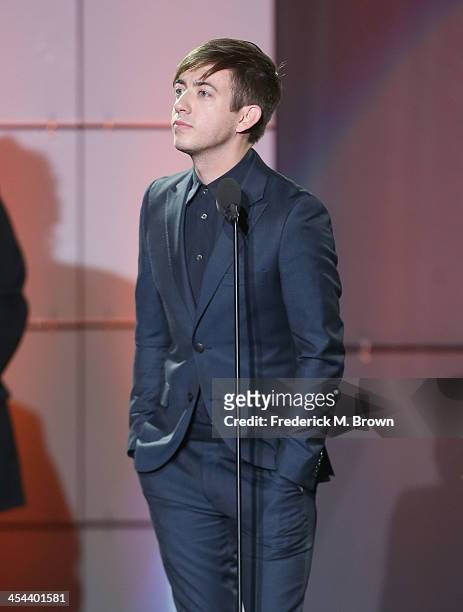 Actor Kevin McHale speaks onstage at "TrevorLIVE LA" honoring Jane Lynch and Toyota for the Trevor Project at Hollywood Palladium on December 8, 2013...