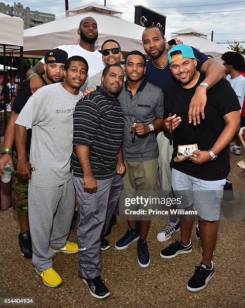 Lahmard Tate, Larron Tate and Larenz Tate attend the annual LudaDAY party at Frank Ski Lounge on August 30, 2014 in Atlanta City.