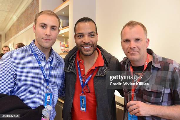 Directors Kevin McMullin, Reinaldo Marcus Green and Matthew Saville attend the UCLA/TFT and The Hollywood Reporter Reception at the 2014 Telluride...