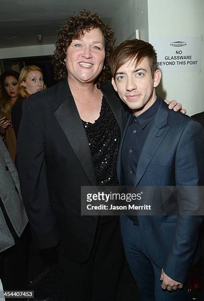 Actors Dot Jones and Kevin Michael McHale attend "TrevorLIVE LA" honoring Jane Lynch and Toyota for the Trevor Project at Hollywood Palladium on...