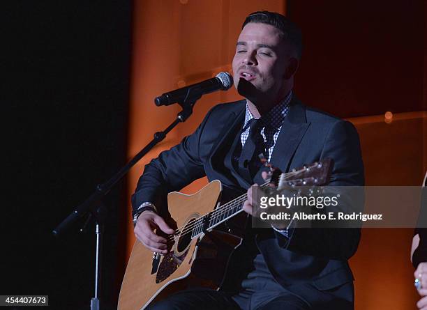 Musician Mark Salling performs onstage at "TrevorLIVE LA" honoring Jane Lynch and Toyota for the Trevor Project at Hollywood Palladium on December 8,...