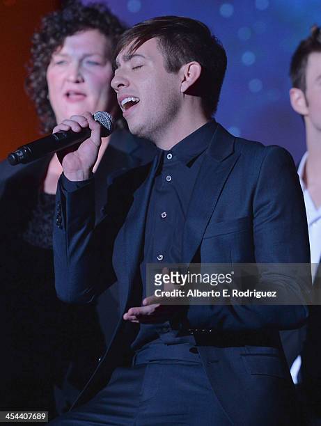 Singer Kevin McHale performs onstage at "TrevorLIVE LA" honoring Jane Lynch and Toyota for the Trevor Project at Hollywood Palladium on December 8,...