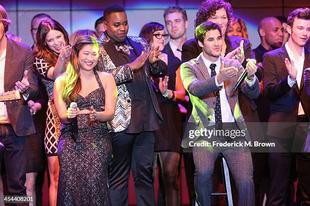 The Cast of Glee perform onstage at "TrevorLIVE LA" honoring Jane Lynch and Toyota for the Trevor Project at Hollywood Palladium on December 8, 2013...