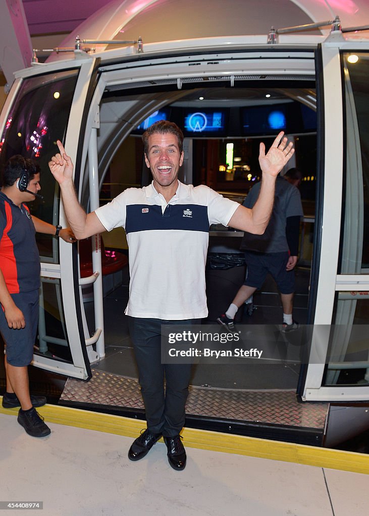 Perez Hilton Rides The High Roller, The World's Tallest Observation Wheel, At The LINQ