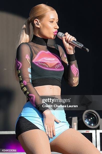 Rapper Iggy Azalea performs during Day 1 of the Budweiser Made in America festival at Los Angeles Grand Park on August 30, 2014 in Los Angeles,...