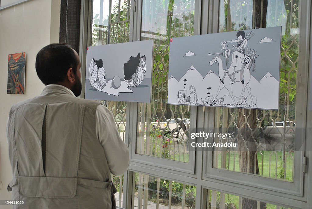 Caricature exhibition in Afghanistan