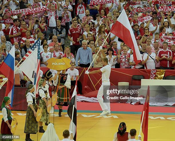 General view during the 2014 FIVB Mens World Championship Opening Ceremony at the National Stadium on August 30, 2014 in Warsaw, Poland.