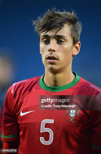 Ricardo Mangas of Portugal during the Under 17 International match between England U17 and Portugal U17 at Proact Stadium on August 29, 2014 in...