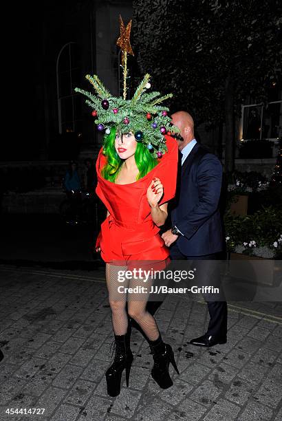 Lady Gaga is seen on December 08, 2013 in London, United Kingdom.