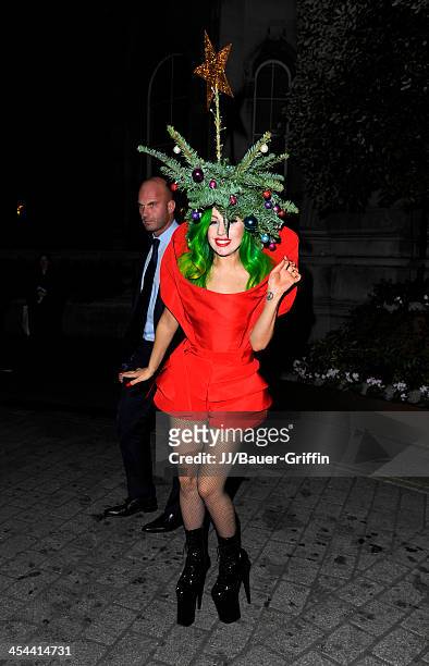 Lady Gaga is seen on December 08, 2013 in London, United Kingdom.