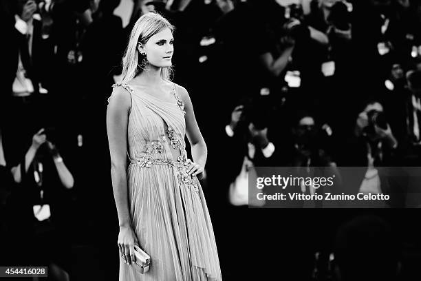 Constance Jablonski attends the Opening Ceremony and 'Birdman' premiere during the 71st Venice Film Festival on August 27, 2014 in Venice, Italy.