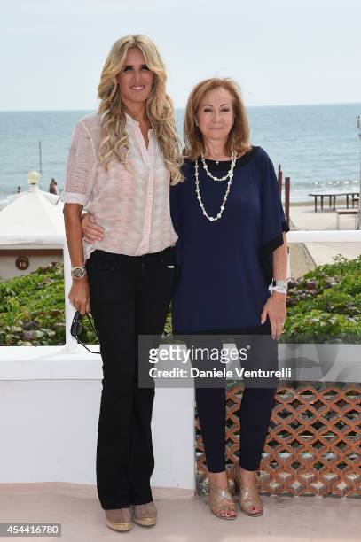 Tiziana Rocca and Rosetta Sannelli attend the Kineo Award Photocall during the 71st Venice Film Festival at Hotel Excelsior on August 31, 2014 in...