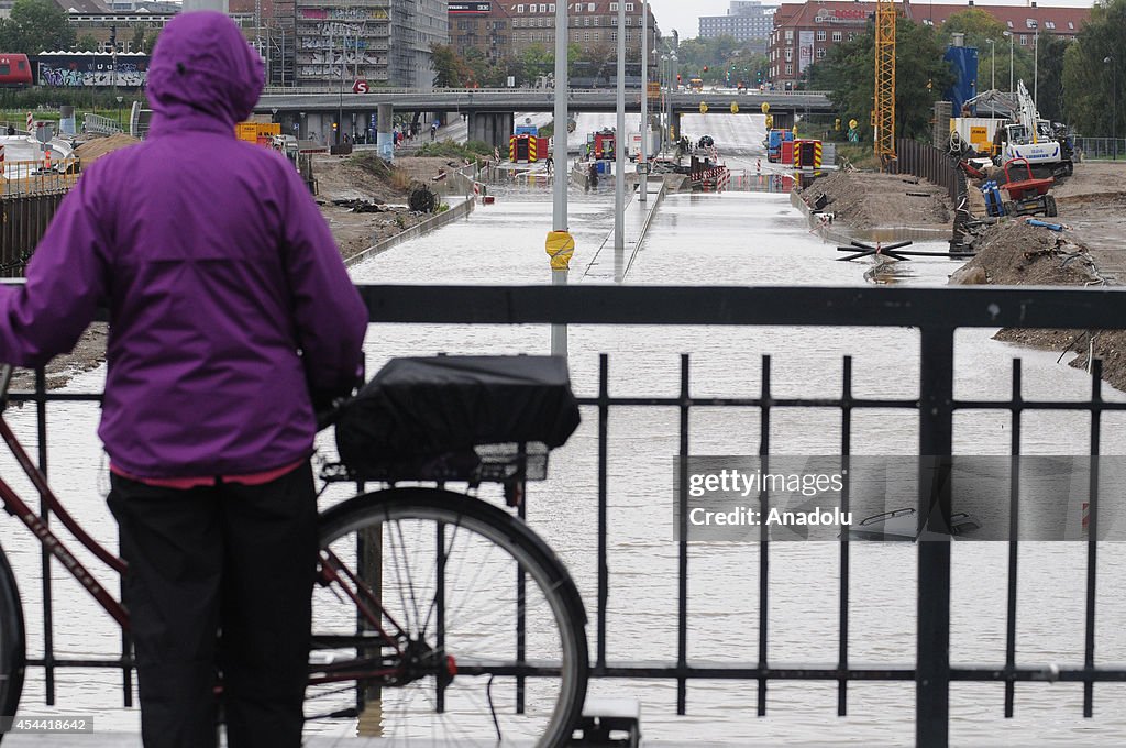 Heavy rain hits Copenhagen