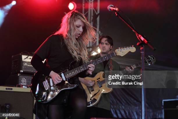 Lucy Southern of Southern performs on stage at Reading Festival at Richfield Avenue on August 22, 2014 in Reading, United Kingdom.