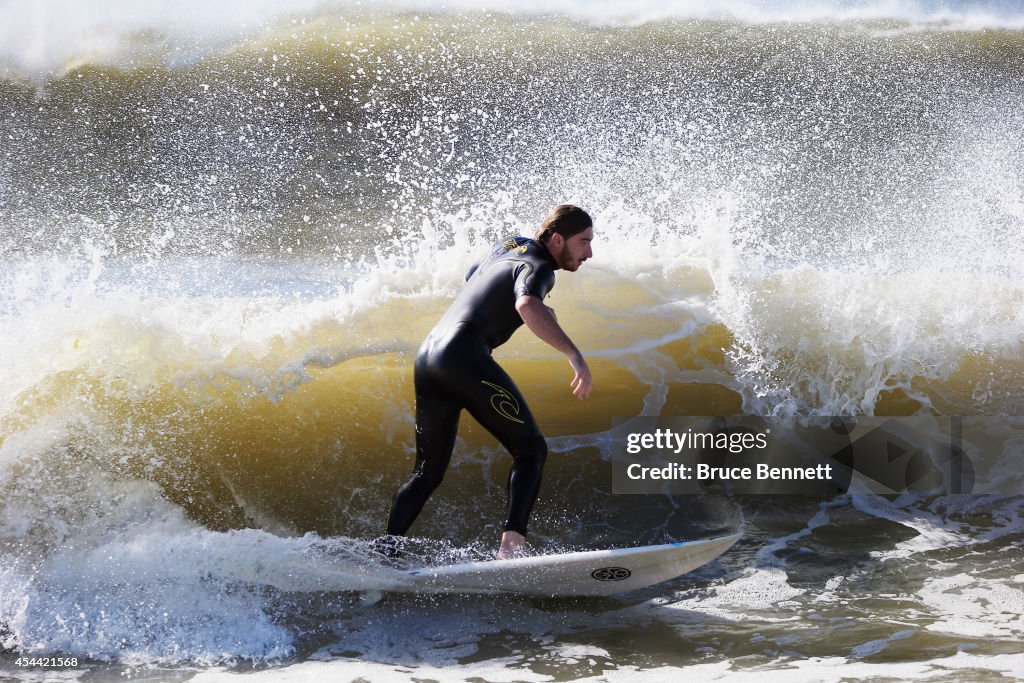 Surfers in Long Beach