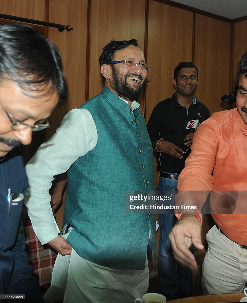 Union Minister Prakash Javdekar Interacts With Media Persons In Jaipur