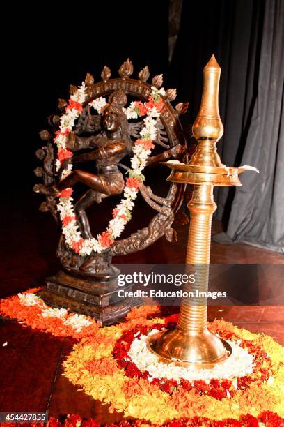 India, New Delhi, India International Centre, Arangetram ceremony, The first public dance performance by young Bharat Natyam dancers, Before the...