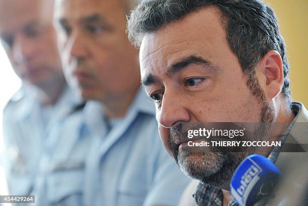 French prosecutor Sebastien Farges gives a press conference on August 31, 2014 in Gueret, after the body of a four-month-old baby was found, after it...