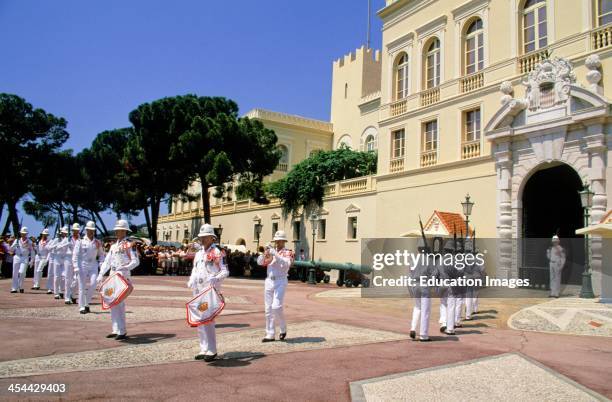 Monaco, Monte Carlo, Changing Of Guard, Princes Palace.