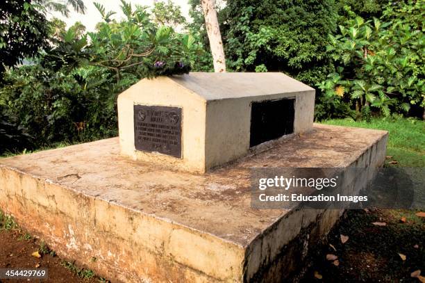 Western Samoa, Island Of Upolu, Mt Vaea Tomb Of Robert Louis Stevenson, Where He Was Buried In 1894, Reached By Steep Hiking Path.