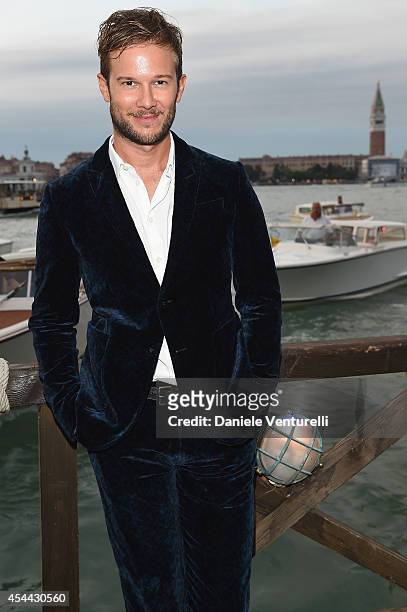 Paolo Stella attends the Chopard And Vanity Fair Present 'Backstage At Cinecitta' Exhibition - Red Carpet - 71st Venice Film Festival at Cipriani...