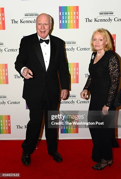 Sen. Patrick Leahy and wife Marcelle Pomerleau arrive at a special dinner for Kennedy Center honorees and guests at the State Department in...