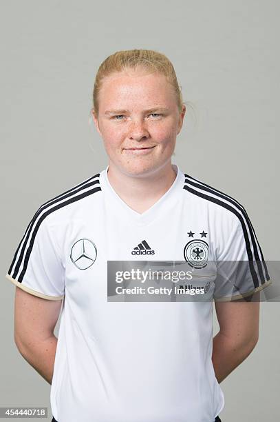 Jule Dallmann pose during the team presentation of U17 Girl's Germany on August 31, 2014 in Enzesfeld, Austria.