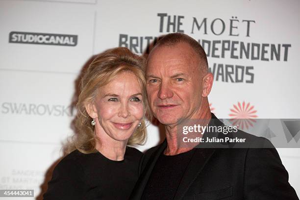 Sting and Trudie Styler attend the Moet British Independent Film awards at Old Billingsgate Market on December 8, 2013 in London, England.