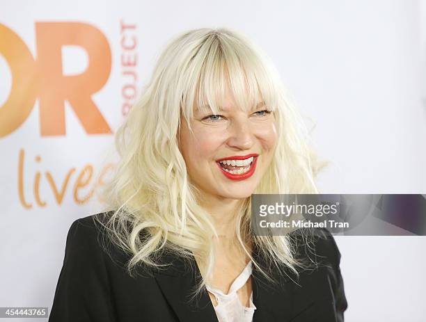 Sia Furler arrives at the 15th Annual Trevor Project Benefit held at Hollywood Palladium on December 8, 2013 in Hollywood, California.