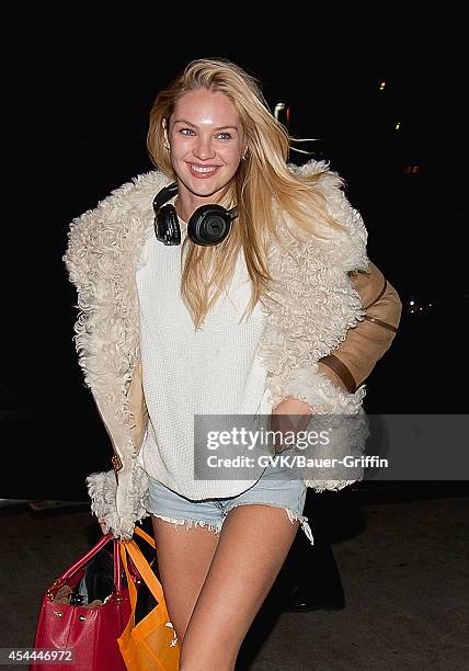 Candice Swanepoel is seen at Los Angeles International Airport on March 29, 2012 in Los Angeles, California.