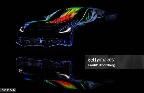 Bloomberg's Best Photos 2013: The 2014 Chevrolet Corvette Stingray sits covered during the unveiling ahead of the 2013 North American International...