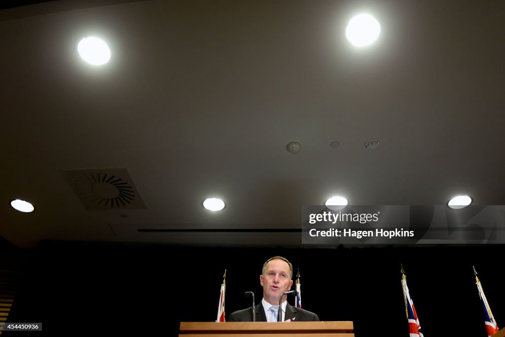 Prime Minister John Key Press Conference In Wellington