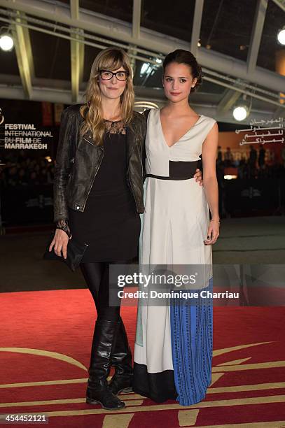 Swedish actress Alicia Vikander and Director Lisa Langseth attend the Award Ceremony of the 13th Marrakech International Film Festival on December 7,...