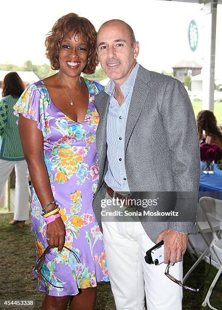 Gayle King and Matt Lauer attend the 39th Annual Hampton Classic Horse Show Grand Prix on August 31, 2014 in Bridgehampton, New York.